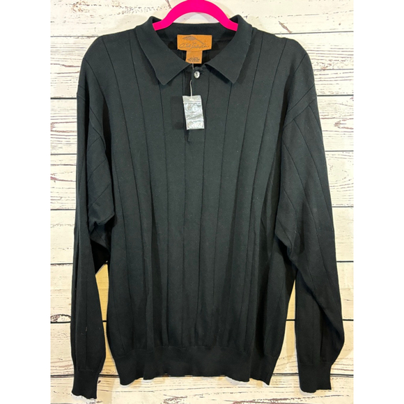 Men's Bob Timberlake Black Polo Shirt Size L - Picture 1 of 4